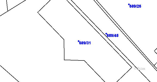 Parcela st. 689/31 v KÚ Čekanice u Tábora, Katastrální mapa