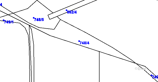 Parcela st. 748/4 v KÚ Čekanice u Tábora, Katastrální mapa