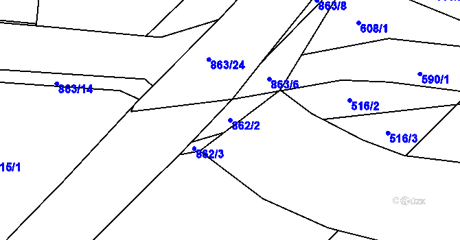 Parcela st. 862/2 v KÚ Čekanice u Tábora, Katastrální mapa