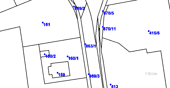 Parcela st. 863/1 v KÚ Čekanice u Tábora, Katastrální mapa