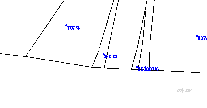 Parcela st. 863/3 v KÚ Čekanice u Tábora, Katastrální mapa