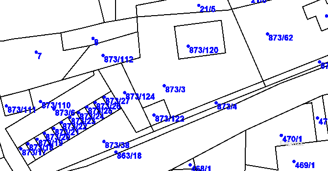 Parcela st. 873/3 v KÚ Čekanice u Tábora, Katastrální mapa