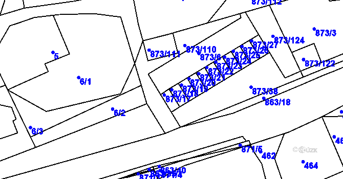 Parcela st. 873/18 v KÚ Čekanice u Tábora, Katastrální mapa