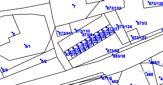 Parcela st. 873/21 v KÚ Čekanice u Tábora, Katastrální mapa