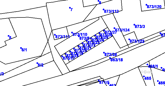 Parcela st. 873/22 v KÚ Čekanice u Tábora, Katastrální mapa