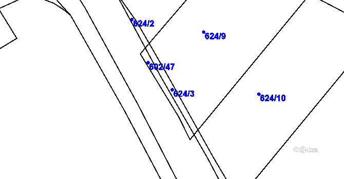 Parcela st. 624/3 v KÚ Čekanice u Tábora, Katastrální mapa