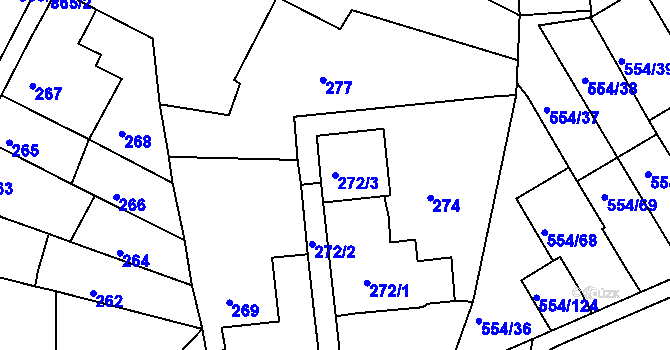 Parcela st. 272/3 v KÚ Čekanice u Tábora, Katastrální mapa