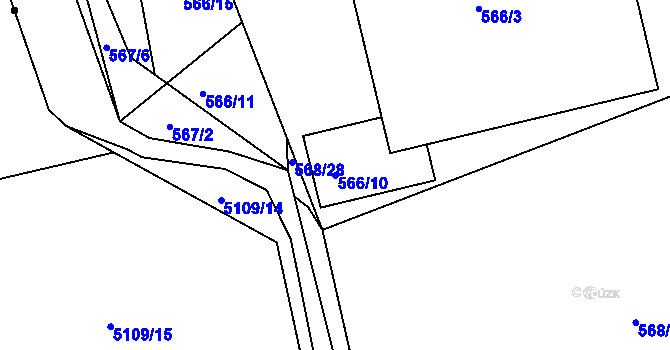 Parcela st. 566/10 v KÚ Čekanice u Tábora, Katastrální mapa
