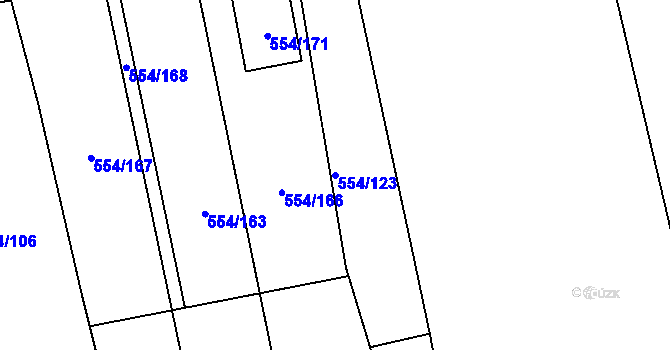 Parcela st. 554/123 v KÚ Čekanice u Tábora, Katastrální mapa