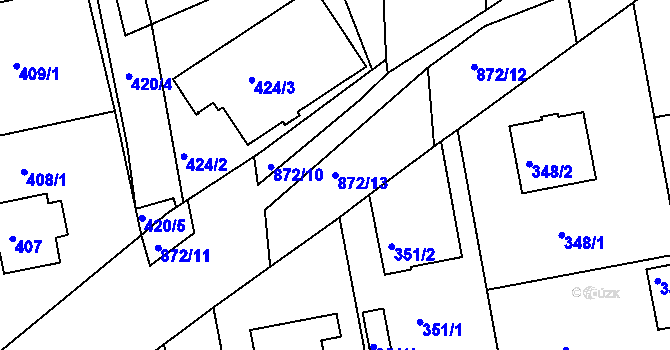 Parcela st. 872/13 v KÚ Čekanice u Tábora, Katastrální mapa