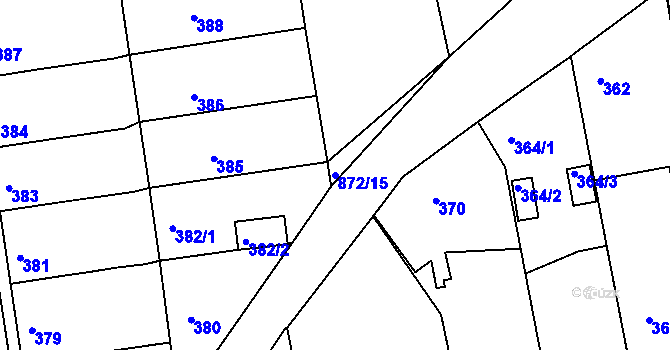 Parcela st. 872/15 v KÚ Čekanice u Tábora, Katastrální mapa