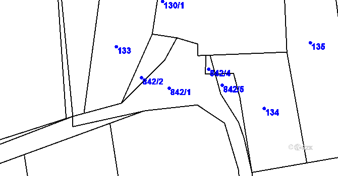 Parcela st. 842/1 v KÚ Čekanice u Tábora, Katastrální mapa