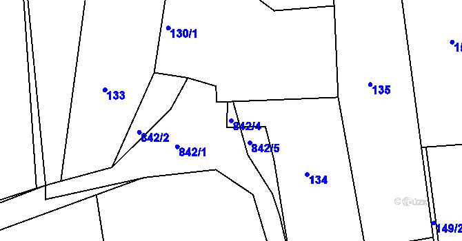 Parcela st. 842/4 v KÚ Čekanice u Tábora, Katastrální mapa