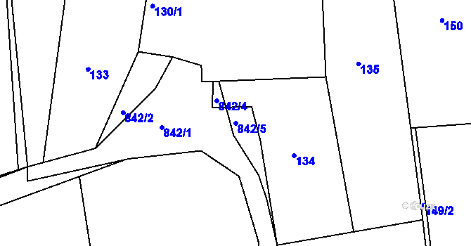 Parcela st. 842/5 v KÚ Čekanice u Tábora, Katastrální mapa