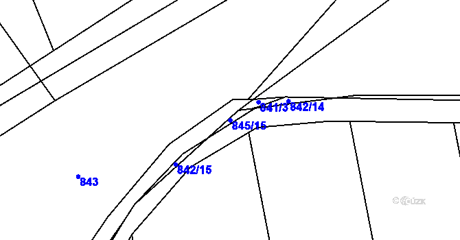 Parcela st. 845/15 v KÚ Čekanice u Tábora, Katastrální mapa