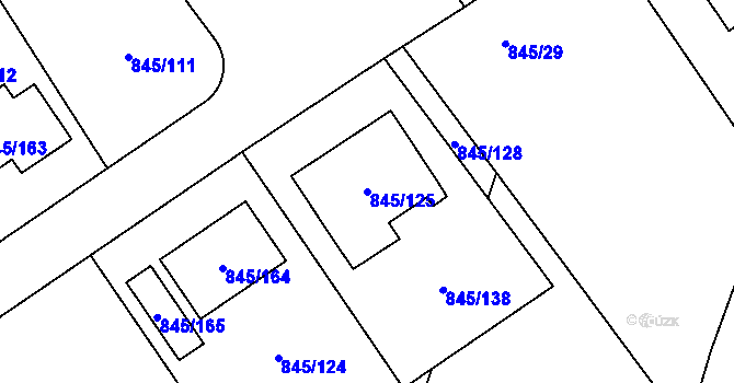 Parcela st. 845/125 v KÚ Čekanice u Tábora, Katastrální mapa