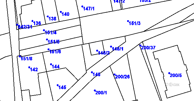 Parcela st. 148/2 v KÚ Čekanice u Tábora, Katastrální mapa