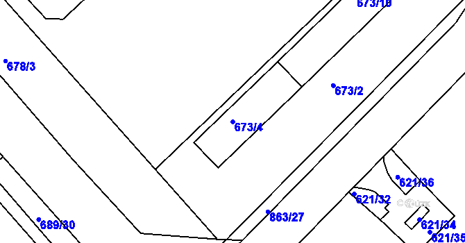 Parcela st. 673/4 v KÚ Čekanice u Tábora, Katastrální mapa