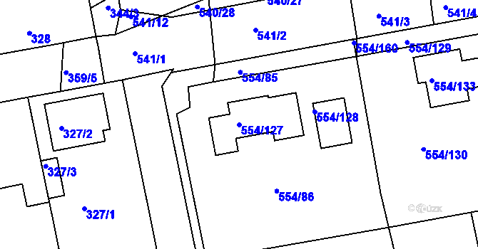 Parcela st. 554/127 v KÚ Čekanice u Tábora, Katastrální mapa