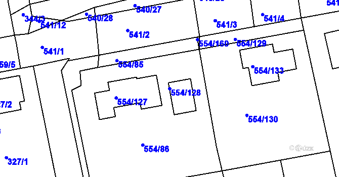 Parcela st. 554/128 v KÚ Čekanice u Tábora, Katastrální mapa
