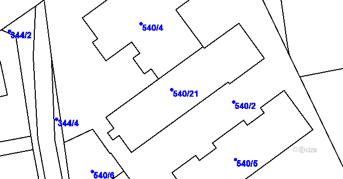 Parcela st. 540/21 v KÚ Čekanice u Tábora, Katastrální mapa