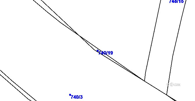 Parcela st. 740/19 v KÚ Čekanice u Tábora, Katastrální mapa