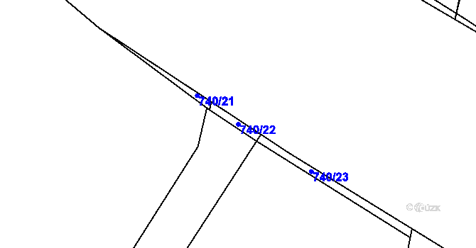Parcela st. 740/22 v KÚ Čekanice u Tábora, Katastrální mapa