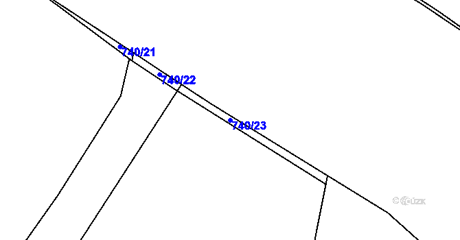 Parcela st. 740/23 v KÚ Čekanice u Tábora, Katastrální mapa