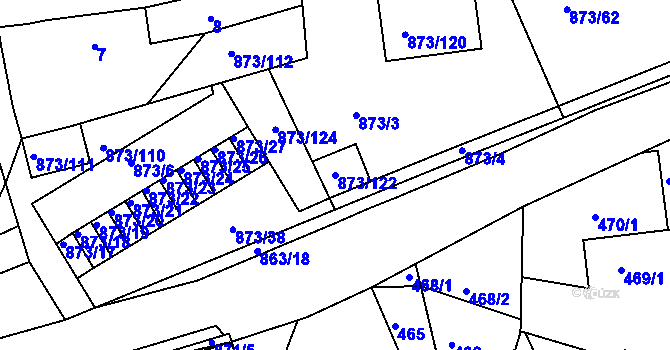 Parcela st. 873/122 v KÚ Čekanice u Tábora, Katastrální mapa