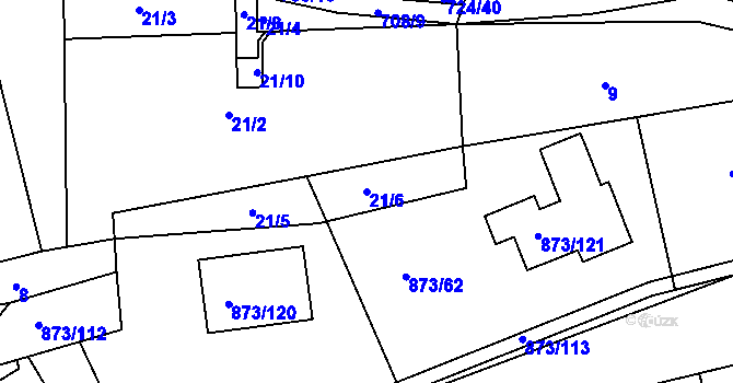 Parcela st. 21/6 v KÚ Čekanice u Tábora, Katastrální mapa