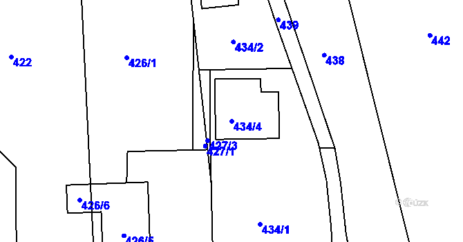 Parcela st. 434/4 v KÚ Čekanice u Tábora, Katastrální mapa