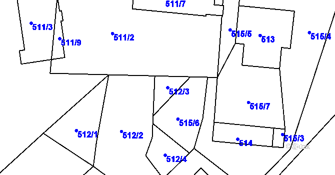Parcela st. 512/3 v KÚ Čekanice u Tábora, Katastrální mapa