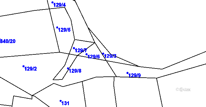 Parcela st. 129/3 v KÚ Čekanice u Tábora, Katastrální mapa
