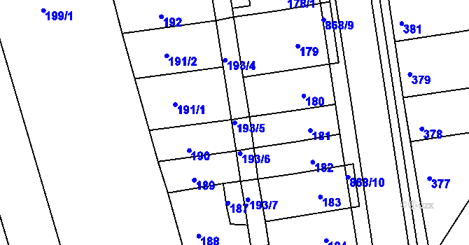 Parcela st. 193/5 v KÚ Čekanice u Tábora, Katastrální mapa