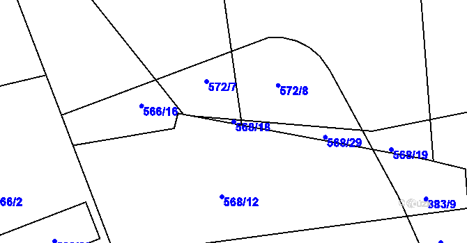 Parcela st. 568/18 v KÚ Čekanice u Tábora, Katastrální mapa