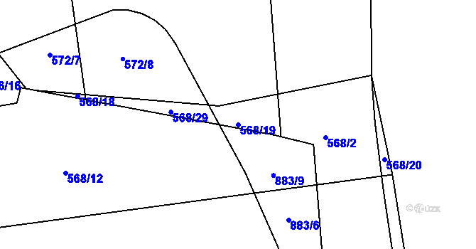 Parcela st. 568/19 v KÚ Čekanice u Tábora, Katastrální mapa