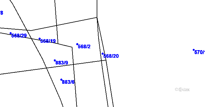 Parcela st. 568/20 v KÚ Čekanice u Tábora, Katastrální mapa