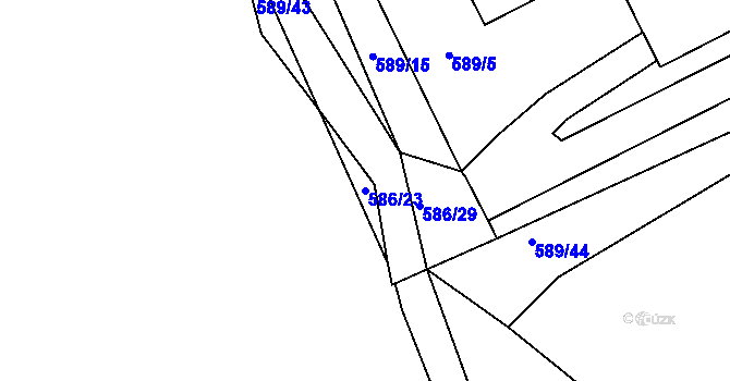 Parcela st. 586/23 v KÚ Čekanice u Tábora, Katastrální mapa