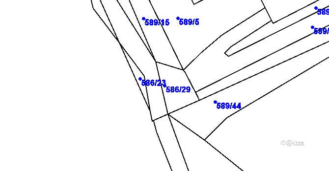 Parcela st. 586/29 v KÚ Čekanice u Tábora, Katastrální mapa