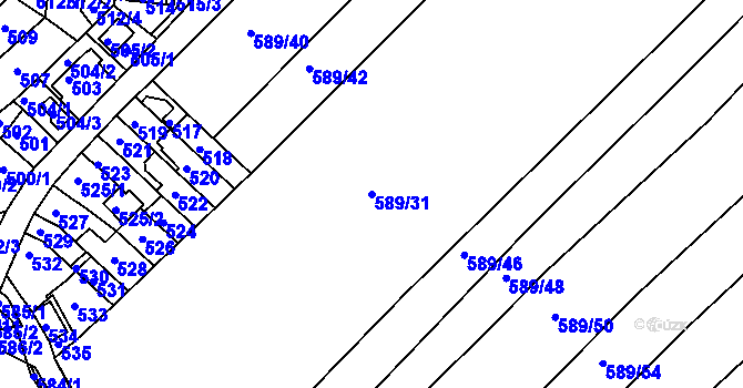 Parcela st. 589/31 v KÚ Čekanice u Tábora, Katastrální mapa