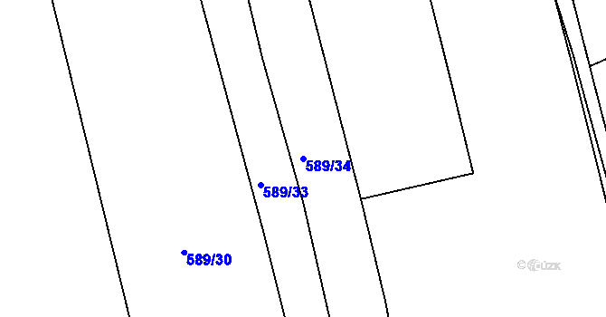 Parcela st. 589/34 v KÚ Čekanice u Tábora, Katastrální mapa