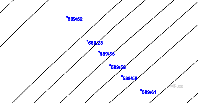 Parcela st. 589/35 v KÚ Čekanice u Tábora, Katastrální mapa