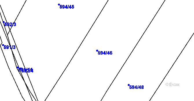 Parcela st. 594/46 v KÚ Čekanice u Tábora, Katastrální mapa