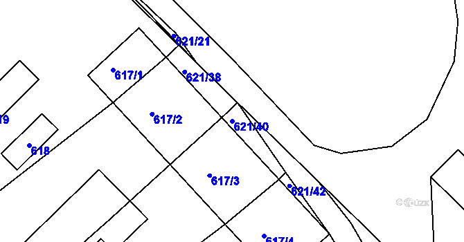 Parcela st. 621/40 v KÚ Čekanice u Tábora, Katastrální mapa