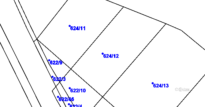 Parcela st. 624/12 v KÚ Čekanice u Tábora, Katastrální mapa