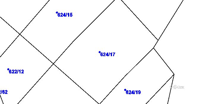 Parcela st. 624/17 v KÚ Čekanice u Tábora, Katastrální mapa
