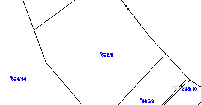 Parcela st. 625/8 v KÚ Čekanice u Tábora, Katastrální mapa