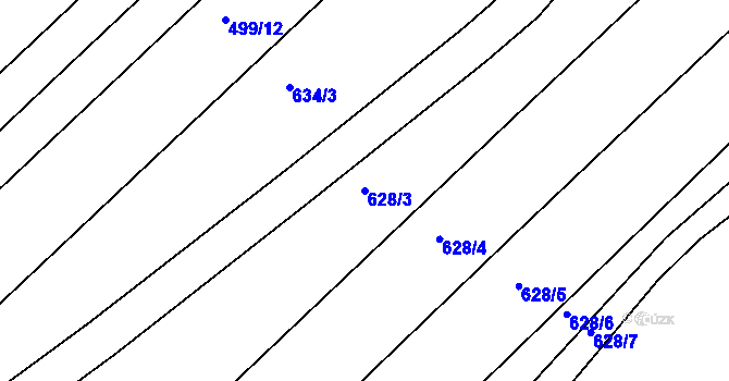 Parcela st. 628/3 v KÚ Čekanice u Tábora, Katastrální mapa
