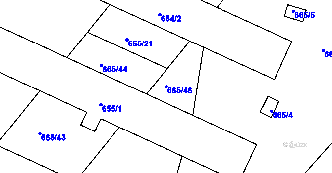 Parcela st. 665/46 v KÚ Čekanice u Tábora, Katastrální mapa