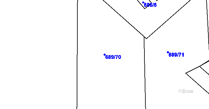 Parcela st. 689/70 v KÚ Čekanice u Tábora, Katastrální mapa